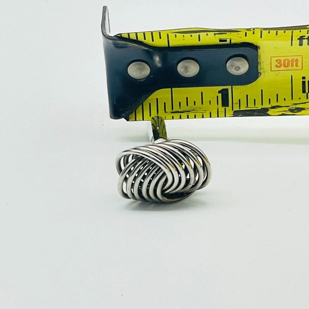 Vintage Silver Tone Cufflinks Classic Love Knot Mens Formal